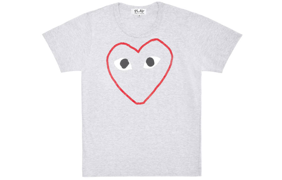 CDG Play T Shirts Women's Crew Neck Moderate Straight Fit