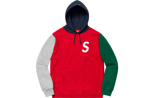 Supreme Supreme S Logo Colorblocked Hooded Sweatshirt