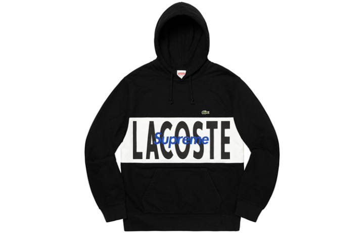 Supreme Supreme X Lacoste Logo Panel Hooded Sweatshirt