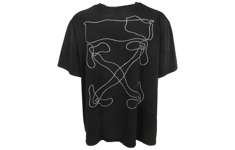 OFF-WHITE OFF WHITE Oversized Abstract Arrows Embroidered T Shirt