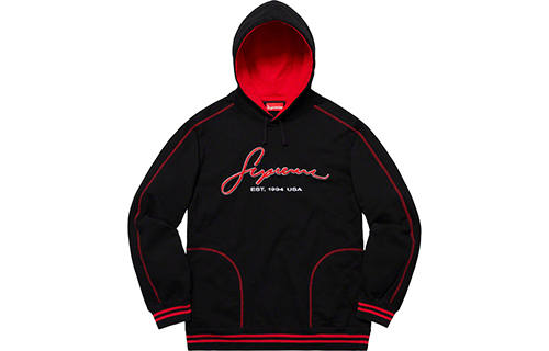 Supreme Supreme Contrast Embroidered Hooded Sweatshirt