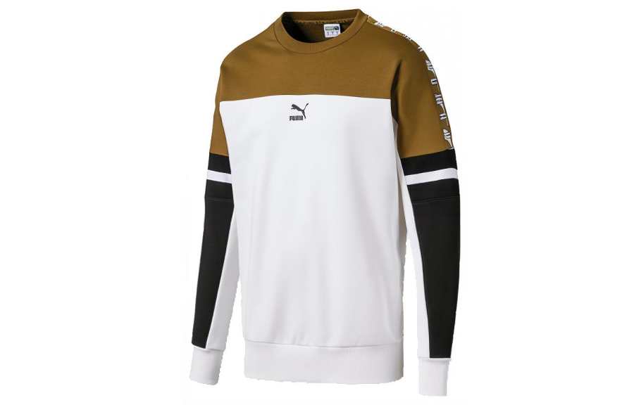 PUMA PUMA Sweatshirts Men's White Crew Neck Moderate Regular