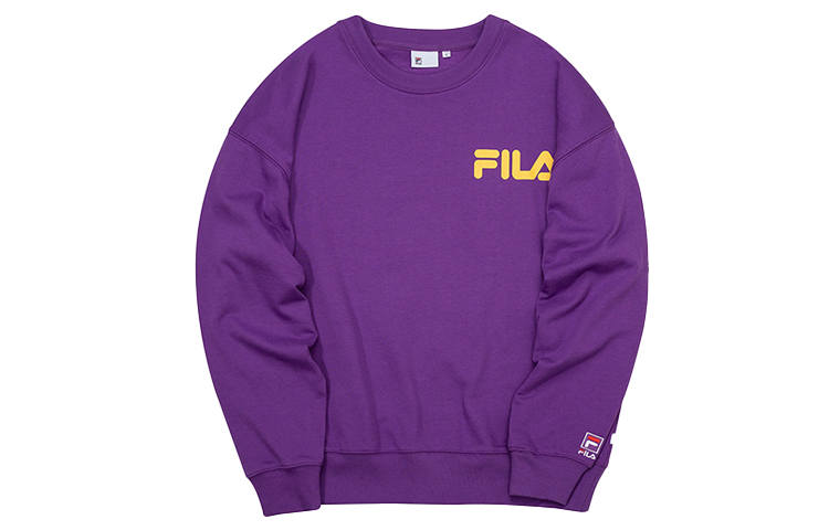 FILA FUSION Sweatshirts Unisex Purple Crew Neck Moderate Regular