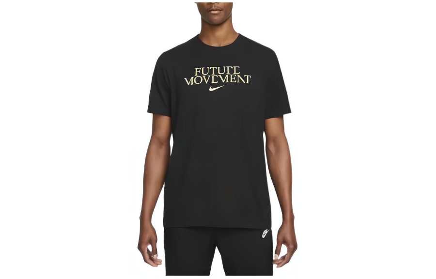 Nike Nike T Shirts Men's Black Crew Neck Moderate Straight Fit