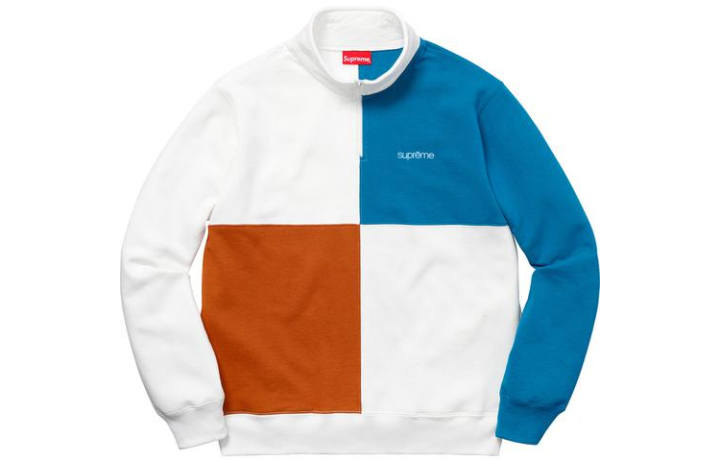 Supreme Supreme Color Blocked Half Zip Sweatshirt
