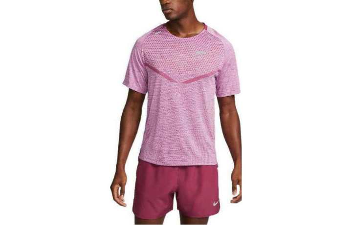 Nike Nike T Shirts Men's Pink Crew Neck Moderate Straight Fit