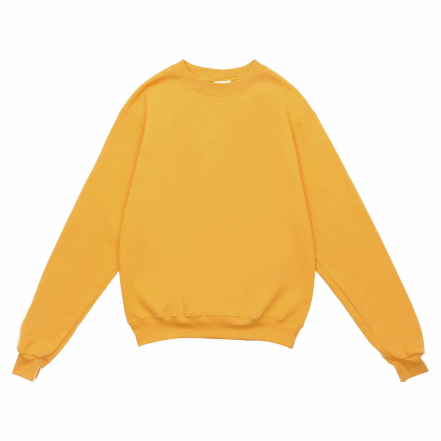 Champion Cuff Single Logo Crew Neck Fleece Lined Sweatshirt Unisex