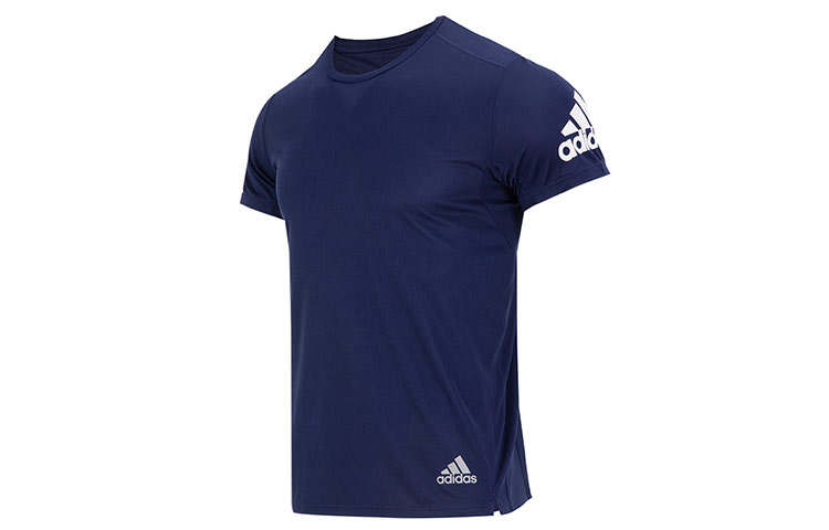 Adidas Adidas T Shirts Men's Navy Blue Crew Neck Moderate Straight Fit