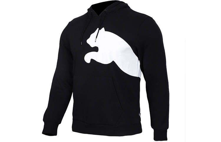 PUMA Sweatshirts Men's Black Hooded Moderate Regular