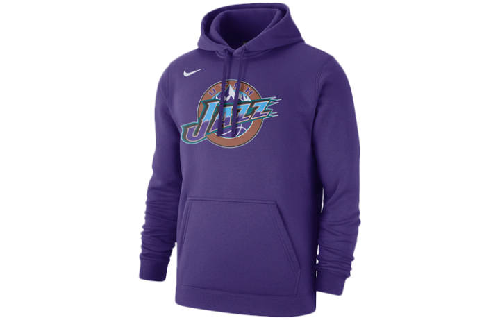 Nike Nike NBA Classic Logo Utah Jazz, Hooded Comfortable Casual Versatile Thermal Fleece Lined Long Sleeved Sweatshirt Men's