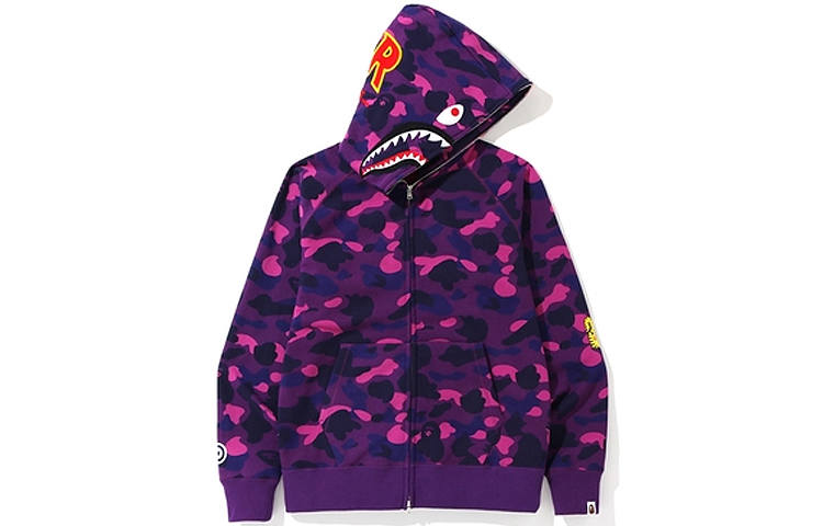 A BATHING APE Bape Color Camo Ponr Shark Full Zip Hoodie