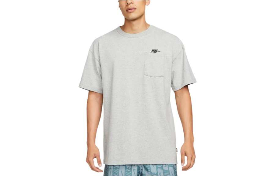 Nike Nike T Shirts Men's Gray Crew Neck Moderate Straight Fit
