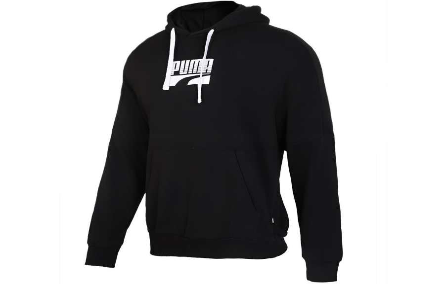 PUMA Sweatshirts Men's Black Hooded Moderate Regular