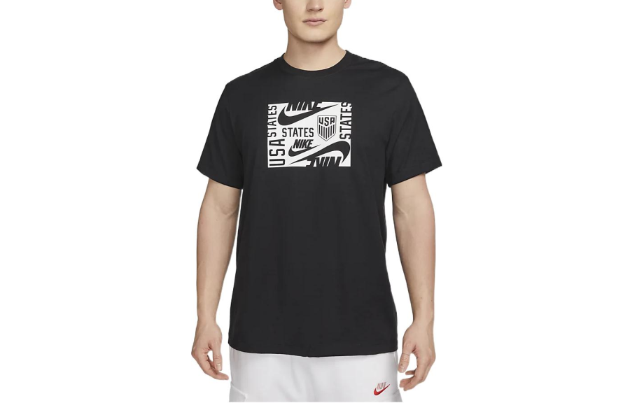 Nike Nike T Shirts Men's Black Crew Neck Moderate Straight Fit