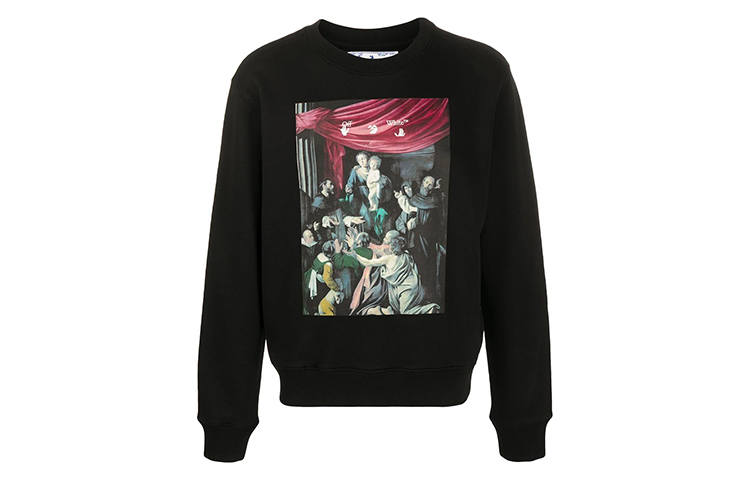 OFF-WHITE OFF WHITE Slim Fit Caravaggio Painting Sweatshirt