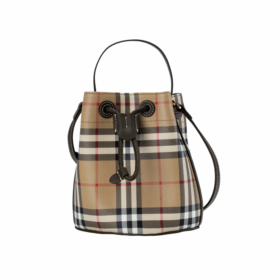 Burberry Polyurethane Bucket Bag, Shoulder Bag, Crossbody Bag, Handbag Mini Women's Beige