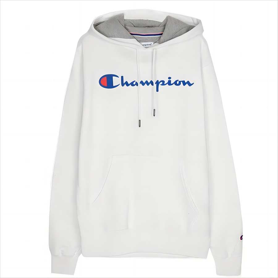 Champion Champion Script Print Letter Fleece Lined Sports Pullover Sweatshirt US Version Unisex White