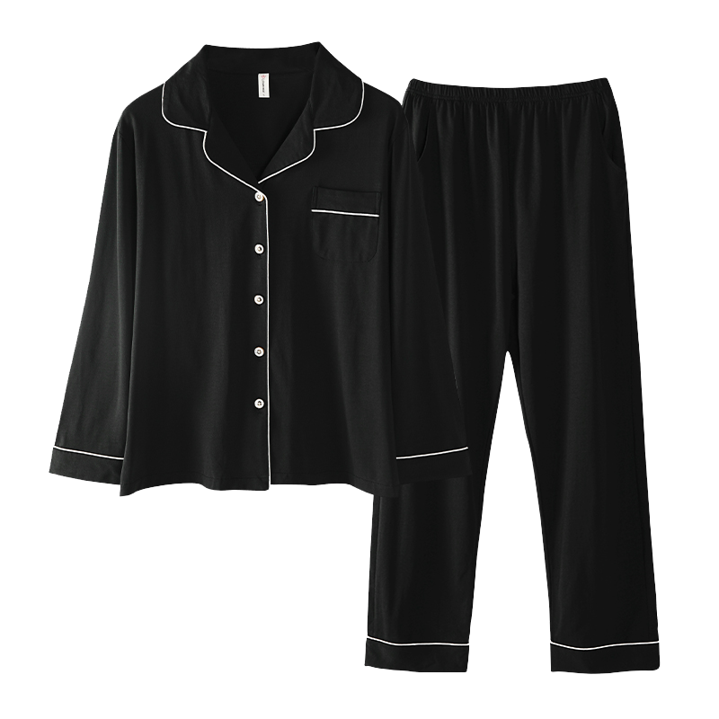 Cotton Gene Pajama Set Women's Black