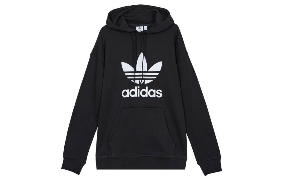 Adidas Originals Trefoil logo print hoodie