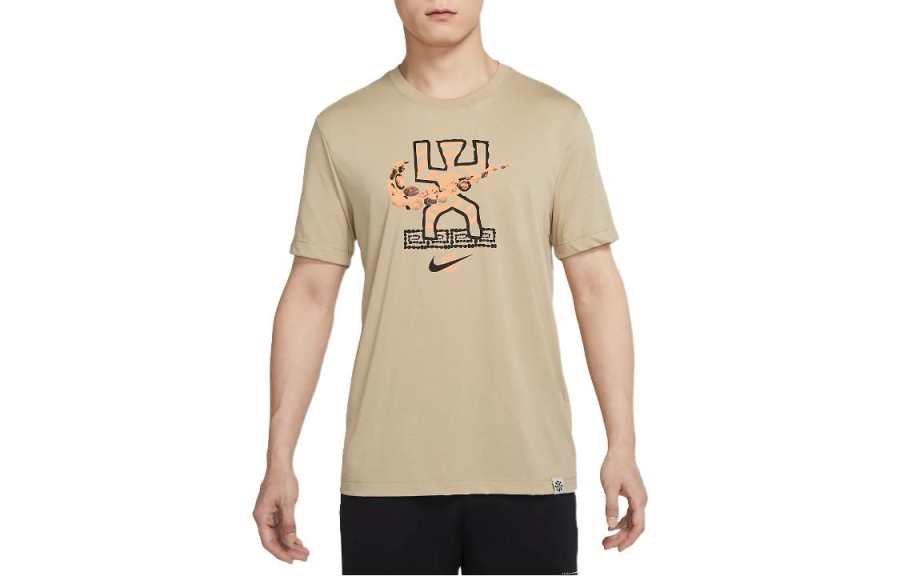 Nike Nike T Shirts Men's Lime Gray Crew Neck Moderate Straight Fit