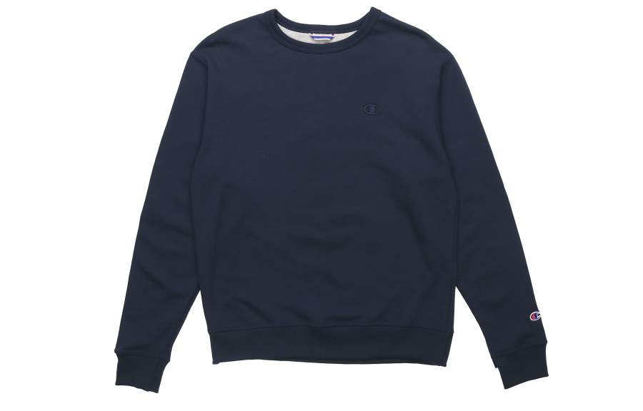 Champion Double Logo Embroidery Armbands Chest Logo Pullover Fleece Lined Crew Neck Sweatshirt US Version