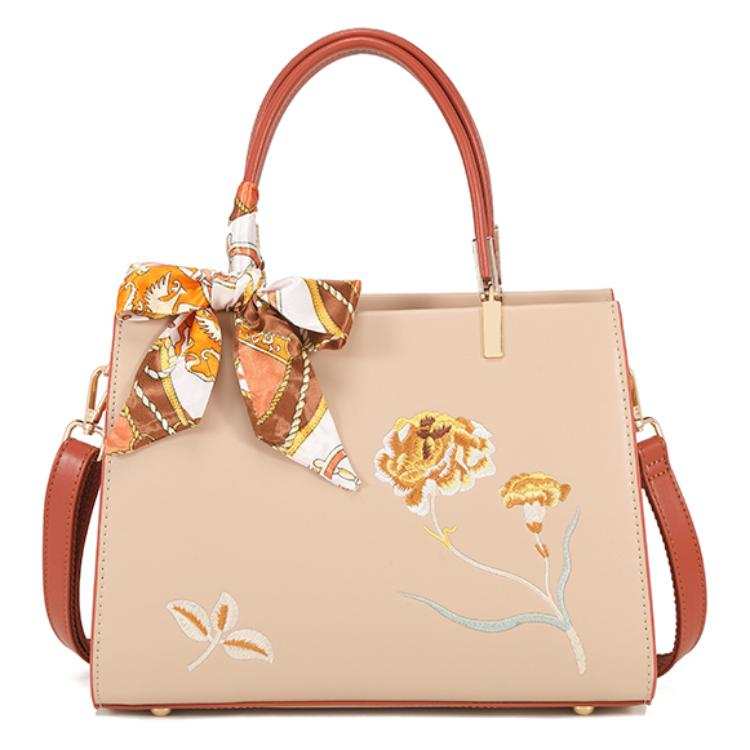 PAYOT Microfiber Synthetic Leather Handbag, One Shoulder, Crossbody Regular Women's Apricot