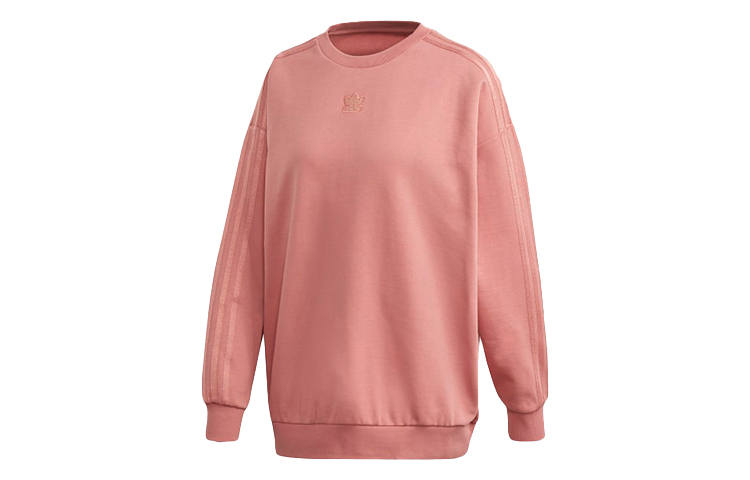 Adidas Originals Sweatshirts Women's Smoke Gray Pink Crew Neck Moderate Regular