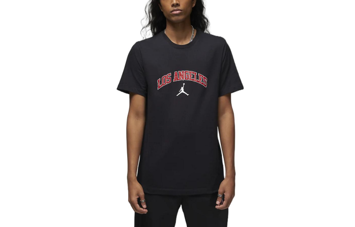 Jordan Jordan T Shirts Men's Black Crew Neck Moderate Straight Fit