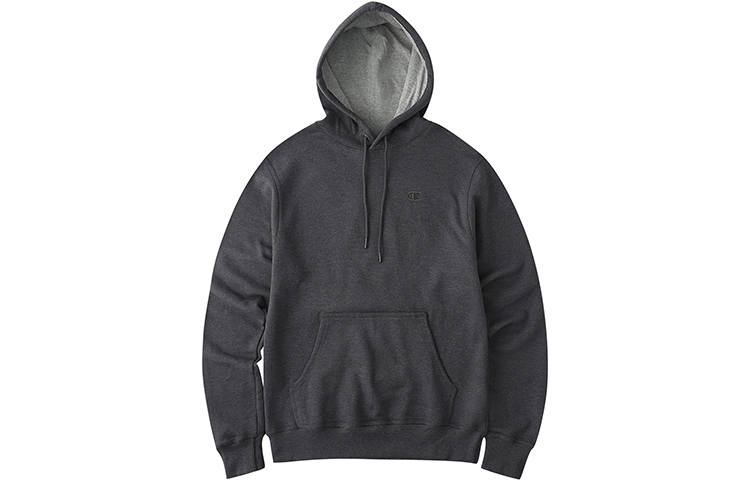 Champion Champion Chest Cuff Double Logo Fleece Lined Pullover Sweatshirt US Version Unisex Dark Gray