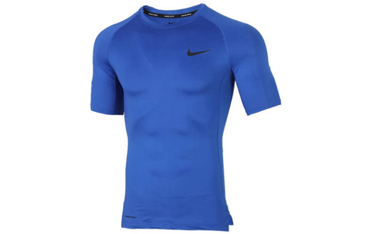 Nike Nike T Shirts Men's Blue Crew Neck Moderate Straight Fit