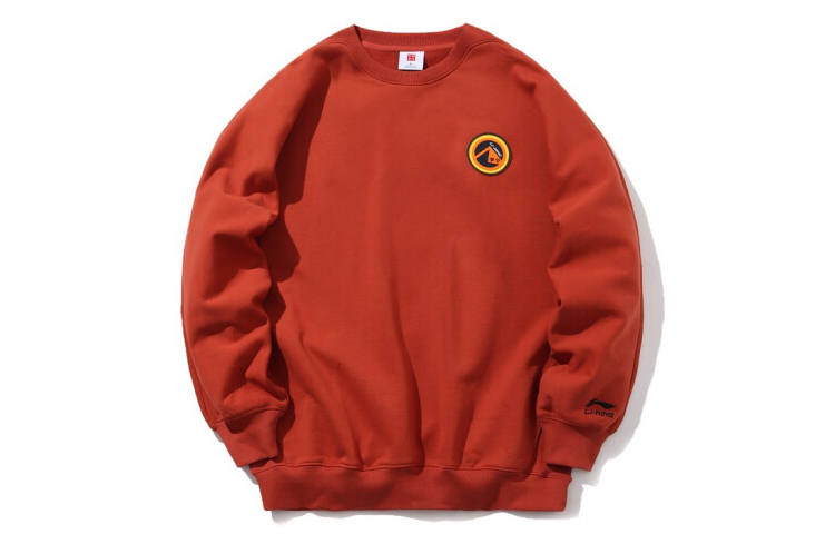 Li-Ning Li Ning Sweatshirts Men's Red Crew Neck Moderate Regular