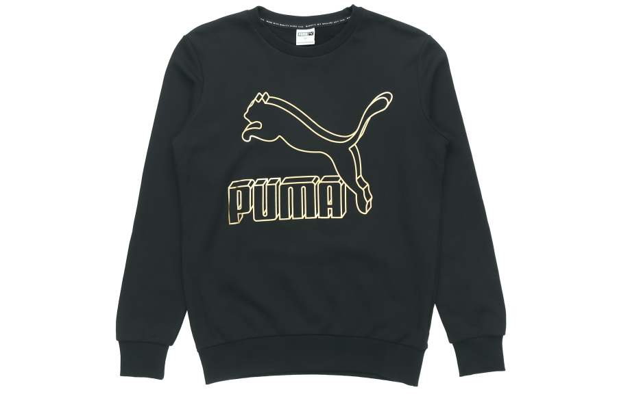 PUMA PUMA CLASSICS Sweatshirts Men's Black Crew Neck Moderate Regular