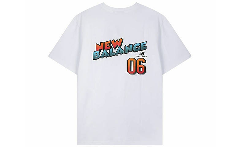 New Balance New Balance T Shirts Men's White Crew Neck Moderate Straight Fit