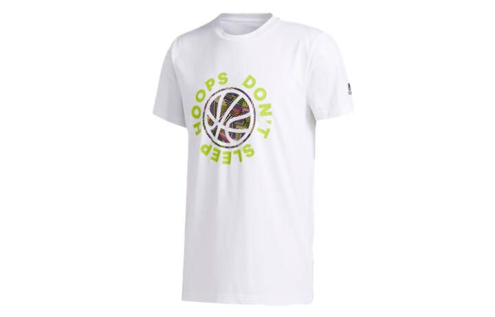 Adidas Adidas T Shirts Men's White Crew Neck Moderate Straight Fit
