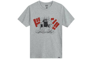 UNIQLO T Shirts Unisex Gray Crew Neck Moderate Straight Fit