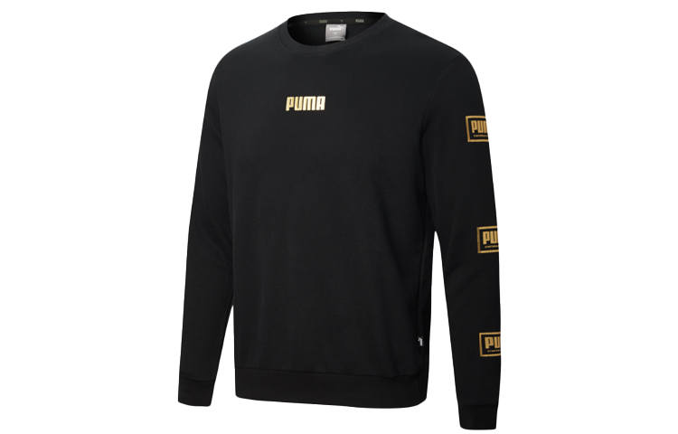 PUMA PUMA Sweatshirts Men's Black Crew Neck Moderate Regular
