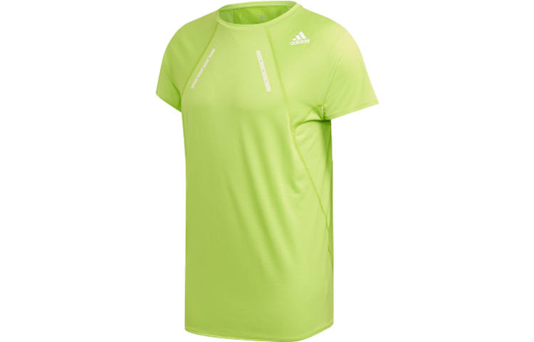 Adidas Adidas T Shirts Men's Yellow Crew Neck Moderate Straight Fit