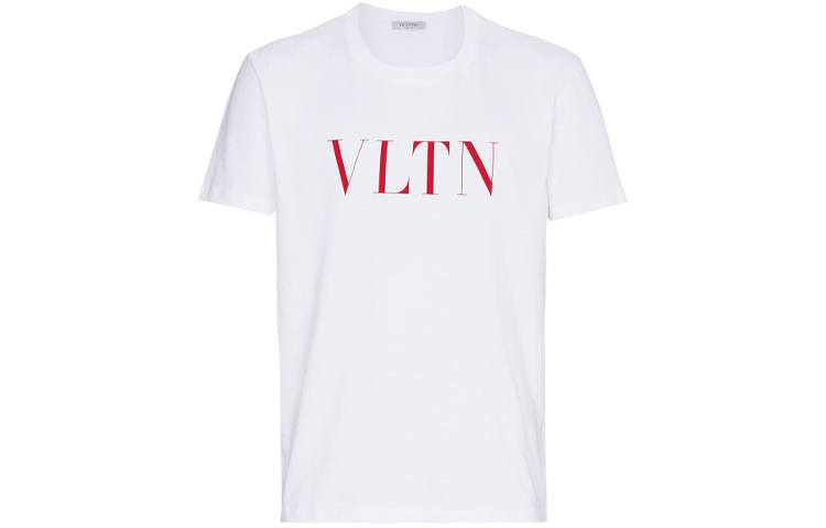 Valentino T Shirts Men's White Crew Neck Moderate Straight Fit