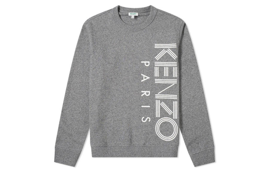 KENZO Sweatshirts Men's Gray Crew Neck Moderate Regular