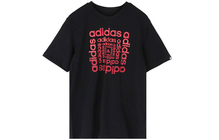 Adidas Adidas T Shirts Men's Black Crew Neck Moderate Straight Fit