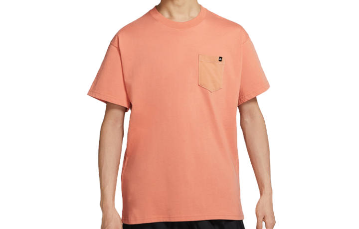 Nike Nike T Shirts Men's Orange Crew Neck Moderate Straight Fit