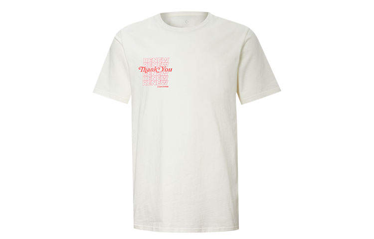 Converse Converse Set in Sleeve T Shirt Men's Ecru