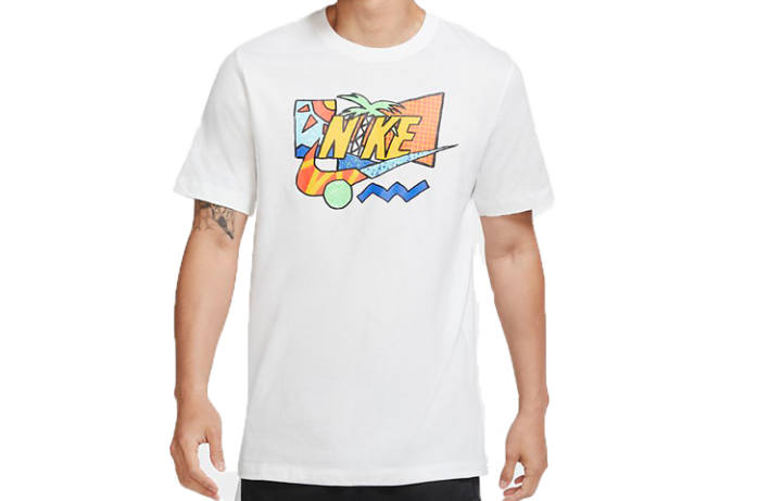 Nike Nike T Shirts Men's White Crew Neck Moderate Straight Fit