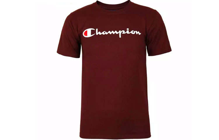 Champion T Shirt US Version Unisex Burgundy