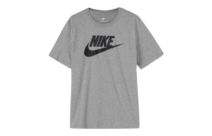 Nike Nike T Shirts Men's Gray Crew Neck Moderate Straight Fit