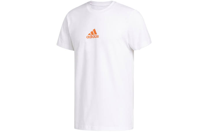 Adidas Adidas T Shirts Men's White Crew Neck Moderate Straight Fit