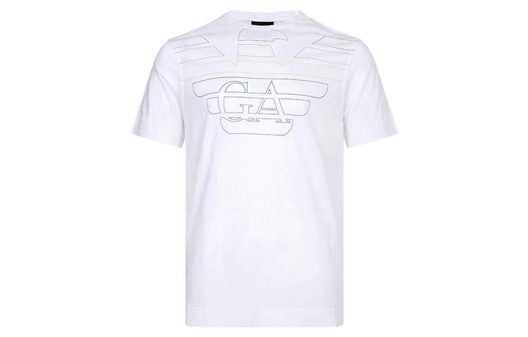 EMPORIO ARMANI T Shirts Men's White Crew Neck Moderate Straight Fit