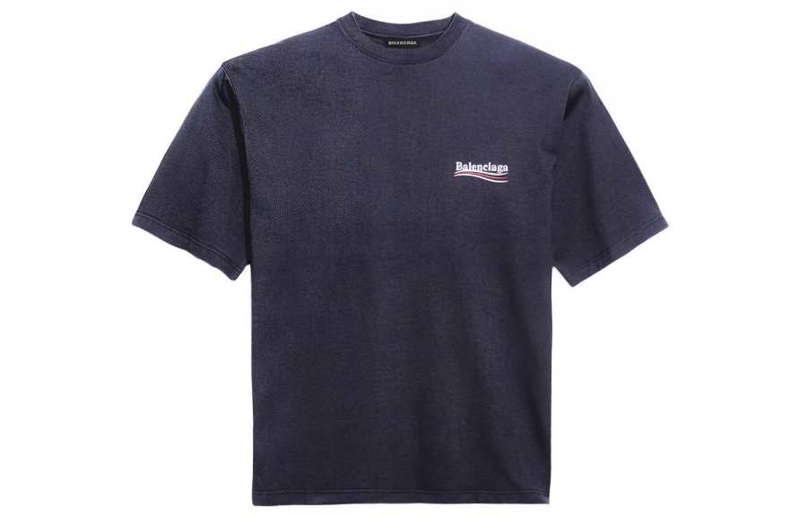Balenciaga T Shirt Regular Fit Men's Blue