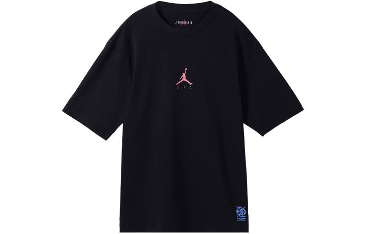 Jordan Jordan DONGDAN 1985 T Shirts Men's Black Crew Neck Moderate Straight Fit