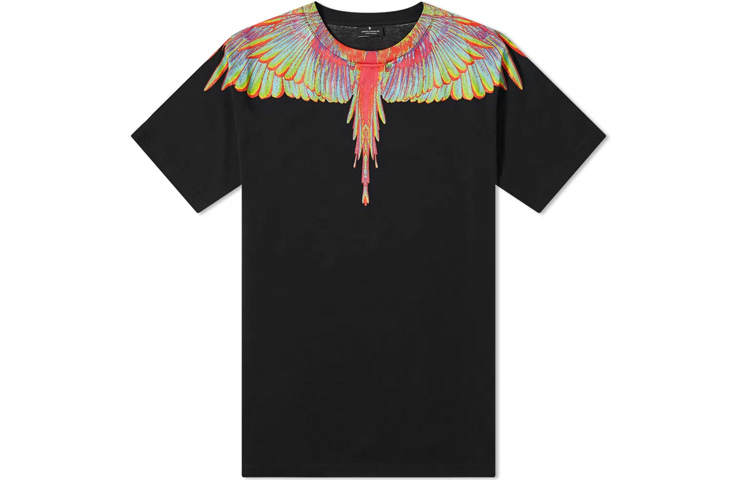Marcelo Burlon T Shirts Men's Black Crew Neck Moderate Straight Fit